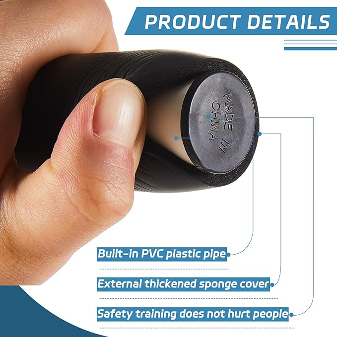 8 Pieces 23.6 Inches Foam Padded Escrima Sticks for Safe Practice Training Martial Arts and Karate with 4 Carry Bag Case-StrideForce Fitness