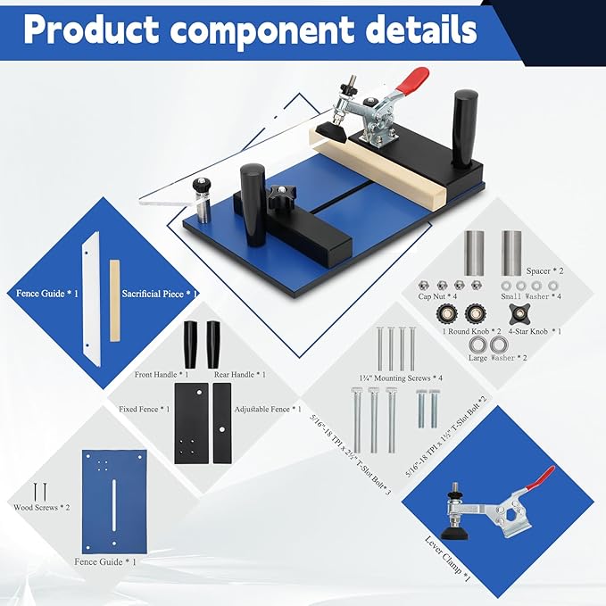 Rail Guide Coping Sled for Router Table,with 3 Packs Roundover Router Bit,Precise Clean Joints, Cabinet Doors, Drawer Fronts, Coping Jig For Router (5” Wide x 1-1/4”)-StrideForce Fitness