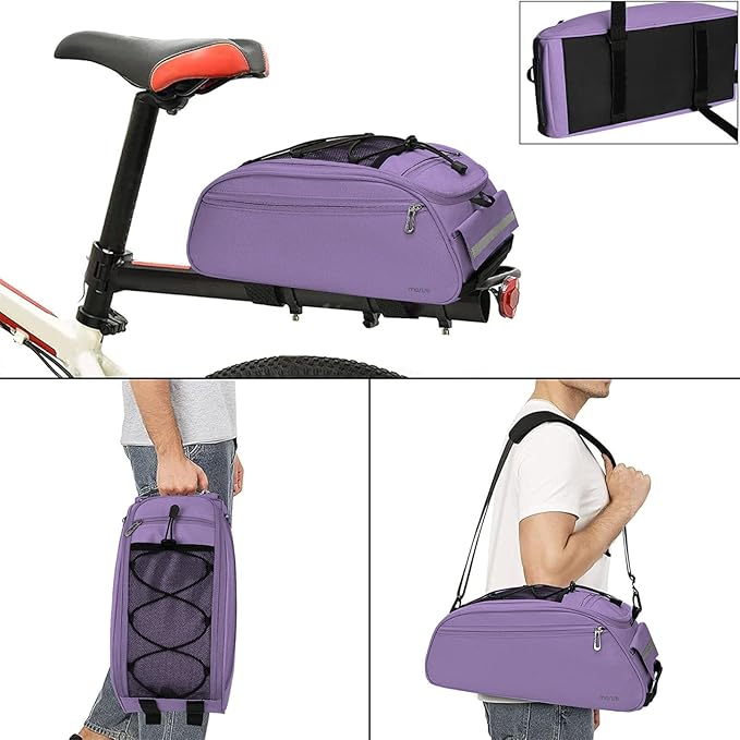 MOSISO Bike Rack Bag, Waterproof Bicycle Trunk Pannier Rear Seat Pouch Cycling Bike Carrier Backseat Storage Luggage Saddle Shoulder Bag-StrideForce Fitness