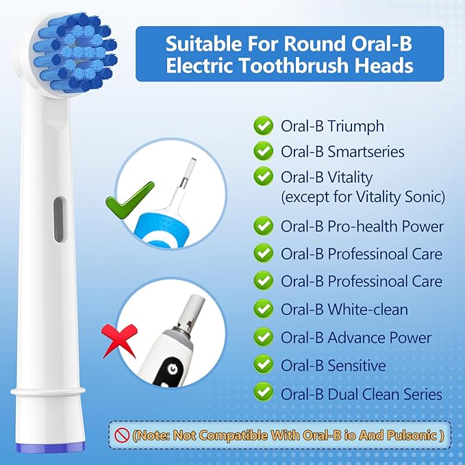 THISONG Soft Replacement Brush Heads for Braun Electric Toothbrush, Gentle and Comfortable Brushing Experience for Sensitive Gums, Pack of 16