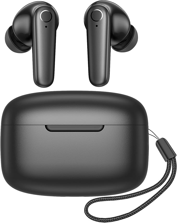 kurdene Wireless Earbuds Bluetooth 5.4 Headphones 60H Playtime Deep Bass Stereo Ear Buds with Mic Comfort Lightweight in Ear Earphones for Workout/Running Charcoal-StrideForce Fitness