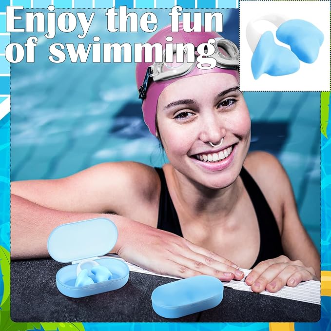 Soulchen 2 Pcs Swimming Nose Plugs Silicone Waterproof Painless Swim Nose Clip with Storage Box for Adults Kids Men Women Beginners-StrideForce Fitness
