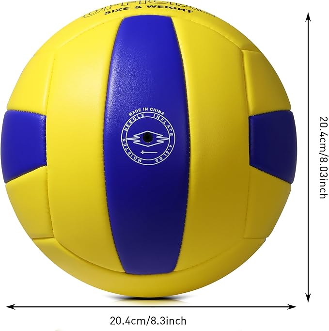 Official Size 5 Volleyball, Soft Indoor Outdoor Volleyball for Game Gym Training Beach Play, 2 Pcs Per Pack with Pump Kit-StrideForce Fitness