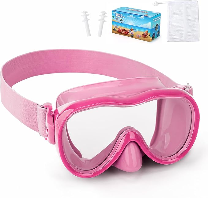 Kids Swim Goggles with Nose Cover, Anti-Leak Swim Mask with Elastic Fabric Strap, UV Protection Swimming Goggles for Kids-StrideForce Fitness