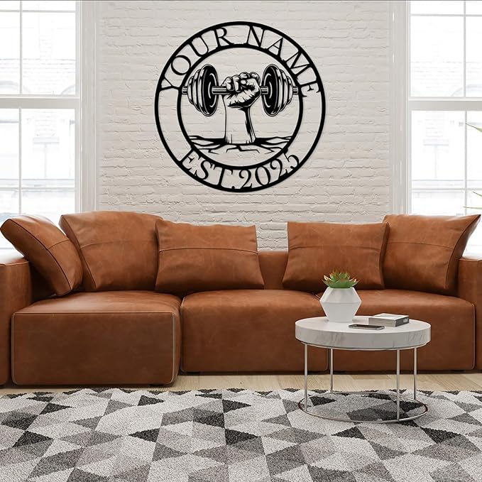 Personalized Metal Gym Sign, Custom Fitness Metal Wall Decor, Body Builder Lovers Gift, Gym Custom Unique Metal Wall Art, fitness room decor, home gym decor, gym wall art (Style-5)-StrideForce Fitness