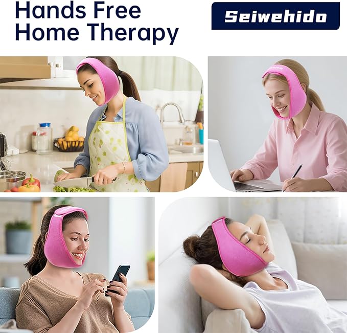 Wisdom Teeth Ice Pack Head Wrap Jaw Face Ice Pack with 4 Gel Packs for Wisdom Teeth Removal Extraction Toothache Pain Relief Facial Face Oral Surgery TMJ Tonsillectomy Recovery Cosmetic Procedure