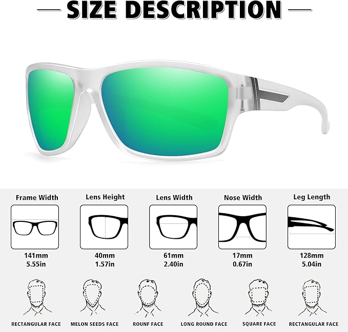 STORYCOAST Polarized Sports Sunglasses for Men Women Unbreakable Frame Cycling Fishing Driving-StrideForce Fitness