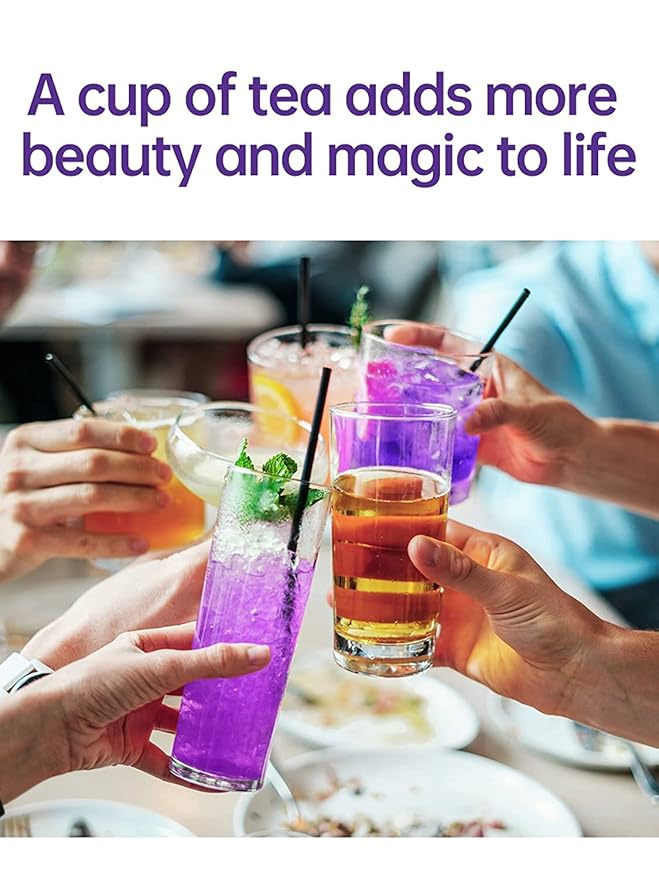 TeeLux Butterfly Pea Flower Tea Bags - Premium Dried Butterfly Pea Flower for Blue & Purple Drinks and Food Coloring, 30 Tea Bags