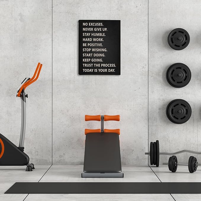 Inspirational Wall Art, Home Gym Decor, Motivational Gym Workout Room Decor, No Excuses Never Give Up, Workout Posters Art Painting Print for Home Gym Exercise Fitness Room Office, 11x14 inch-StrideForce Fitness