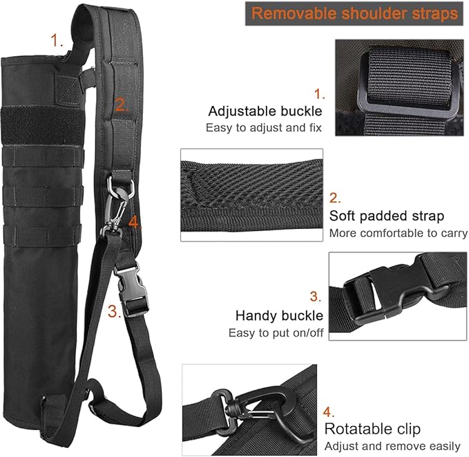 KRATARC Archery Lightweight Back Arrow Quiver Dual Use Foldable Compact Hip Arrows Bag with Molle System Hanged for Target Shooting-StrideForce Fitness