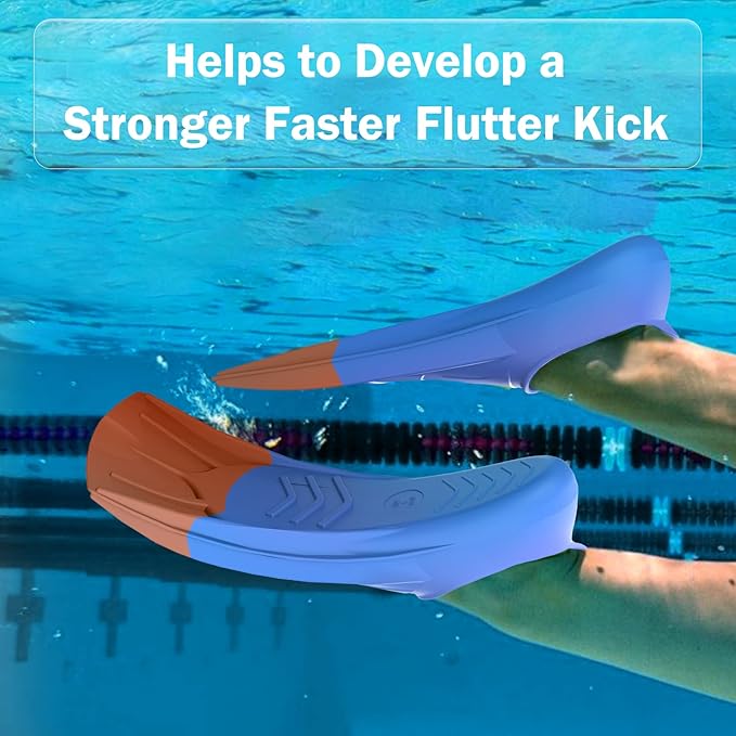 Gintenco Swim Fins, Kids Swim Training Fins for Lap Swimming, Travel Size Flippers with Mesh Bag, Silicone Swimming Fins for Kids Teens Adults Women Men-StrideForce Fitness