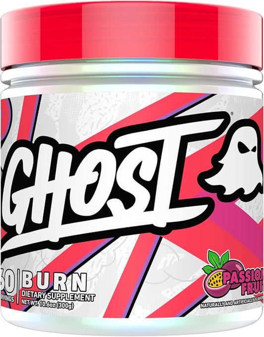 GHOST Burn Weight Management Powder, Passionfruit (60 Servings) - Metabolism & Energy Support Supplement for Men & Women - Natural Caffeine, L-Carnitine & L-Tyrosine - Gluten, Soy & Sugar-Free, Vegan-StrideForce Fitness