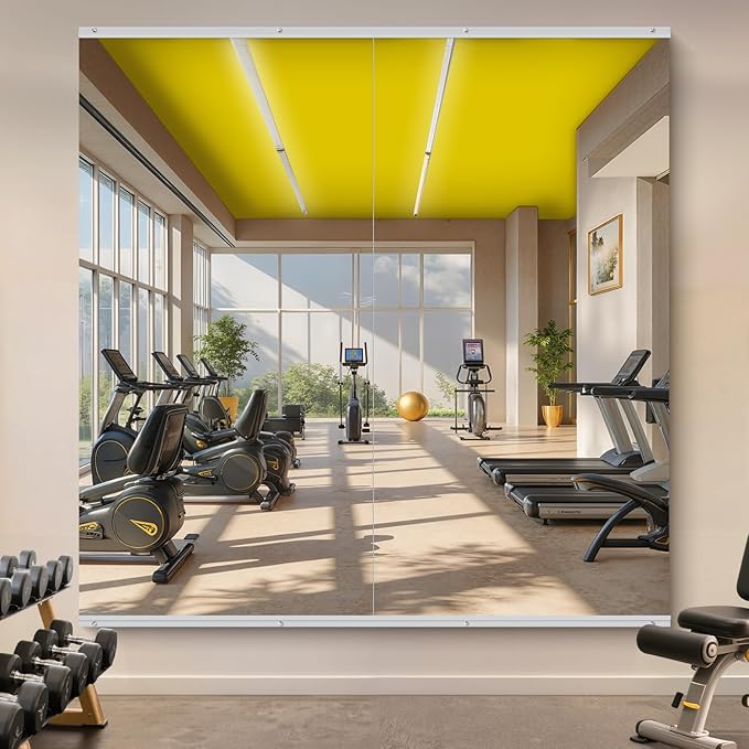 Home Gym Mirror - 80x40 Inch, 2PCS Frameless Tempered Glass Full Body Mirror for Wall Mount - Ideal for Yoga, Workout, Bedroom, Dance Studio (Silver)-StrideForce Fitness