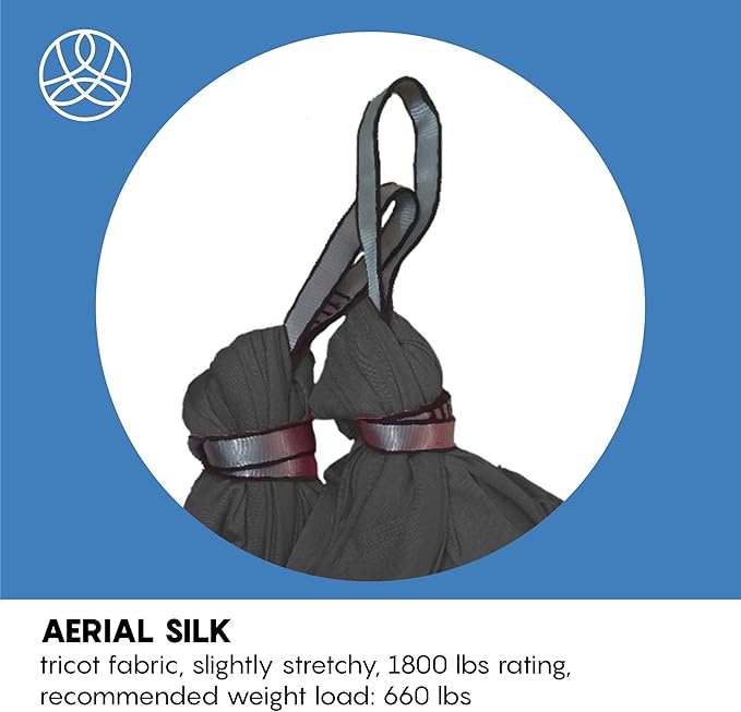 Aerial Silk Yoga Hammock & Swing for Home, Inversion Exercises, Starter Kit for All Levels - Durable with Extension Straps, Carabiners, and Pose Guide-StrideForce Fitness