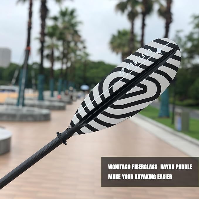 Kayak Paddles with Fiberglass Shaft and Reinforced PP Blade, Floating Adjustable Kayaking Oars, 3 Piece, 220-240 cm/86-94 Inches, 240-260 cm/94-102 Inches-StrideForce Fitness