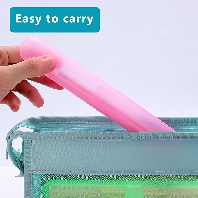 30 Pack Travel Toothbrush Case, Plastic Portable Toothbrush Storage, Dust-Proof Toothbrush Case, Breathable Toothbrush Holder for Travel Business Camping School Home, 7 Colors