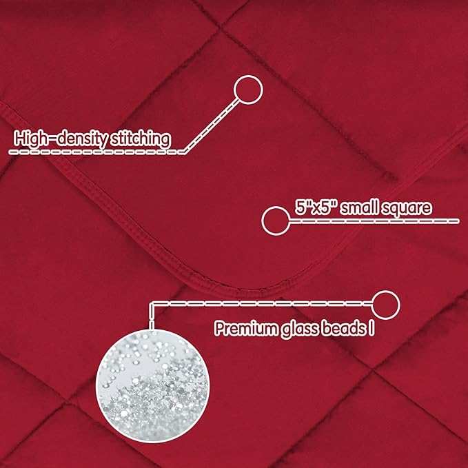 yescool Weighted Blanket (10 lbs, 41" x 60", Red) Cooling Heavy Blanket for Sleeping Perfect for 90-110 lbs, Breathable Blanket with Premium Glass Bead, Machine Washable-StrideForce Fitness