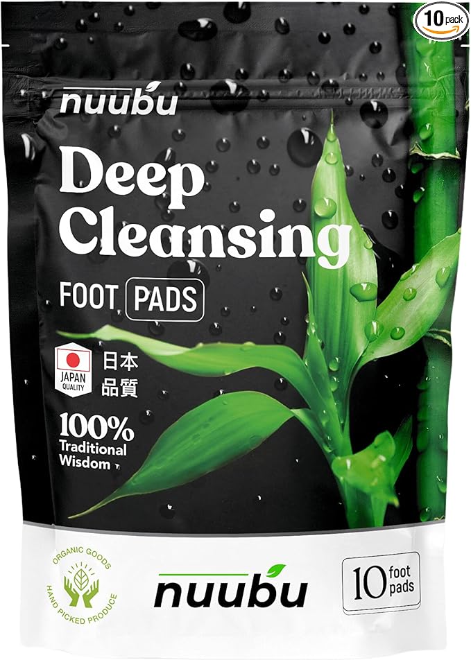 Nuubu | Cleansing Foot Pads | Better Sleep & Foot Care | Premium Japanese Organic Foot Pads with Ginger Powder | Cleanse, Moisturize, Energize (10 Pc)-StrideForce Fitness