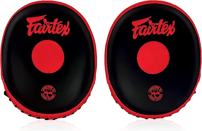 Fairtex FMV15 Muay Thai Boxing Focus Punch Mitts | Premium Syntek Leather Boxing Mitts-Lightweight & Durable Microfiber | Curved Design for Precision, Shock Absorbent & Enhanced Accuracy-StrideForce Fitness