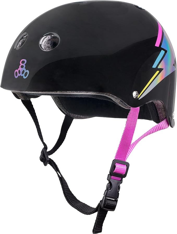 Triple Eight Certified Sweatsaver Helmet for Skateboarding, BMX, Roller Derby, Roller Skating, Inline Skating, Scooter and Bike-StrideForce Fitness