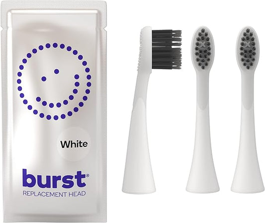 BURST Genuine Replacement Heads for Original Sonic Electric Toothbrush (White/3 Pack) | Ultra Soft Bristles for a Deep Clean | Stain & Plaque Removal