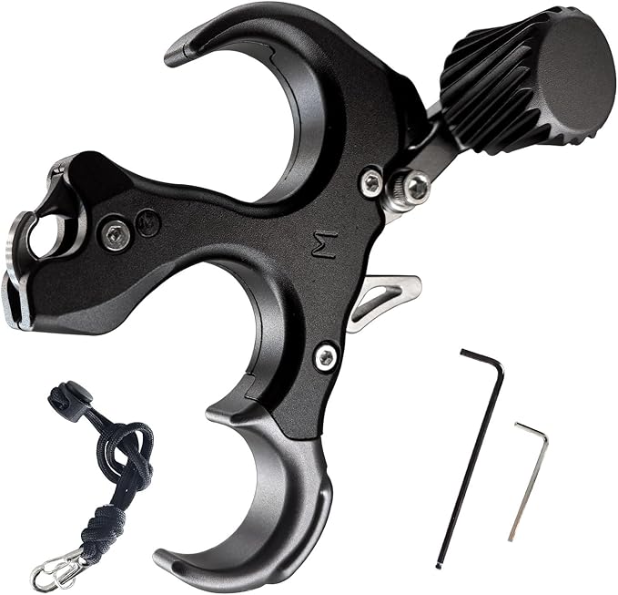 Compound Bow Aid Releaser with Wrist Straps and Adjustment Tool,Archery Release Aids with 3 Thumb Release Adjustable,Aluminum Alloy Aids.for Left and Right Handers.-StrideForce Fitness