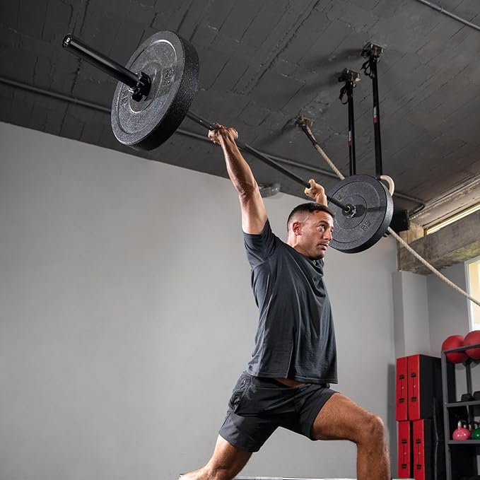 Olympic Barbell 45lb (20kg) - 7ft Bearing Spin Bar for Weightlifting and Strength Training,Ceramic Coating,500 LBS Capacity,28mm High Whip,Fits 2" Plates,for Home Gym-StrideForce Fitness