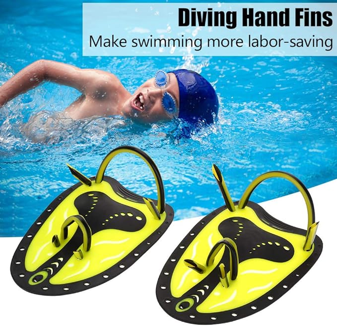 Swim Fins, Adjustable Kids Flippers for Swimming, Professional Swim Hand Paddles, Flat Paddles for Kids, Children, Men, Women-StrideForce Fitness