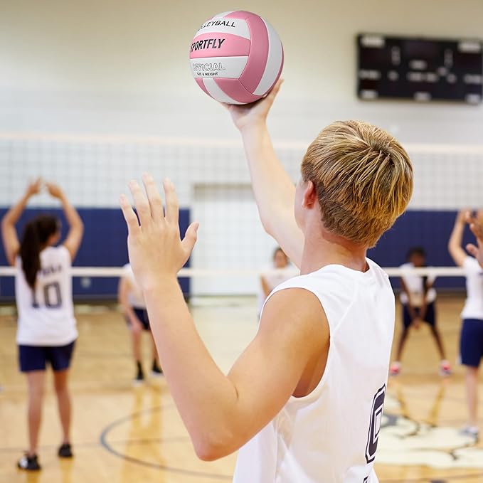 Official Size 5 Volleyball, Soft Indoor Outdoor Volleyball for Game Gym Training Beach Play, 2 Pcs Per Pack with Pump Kit-StrideForce Fitness