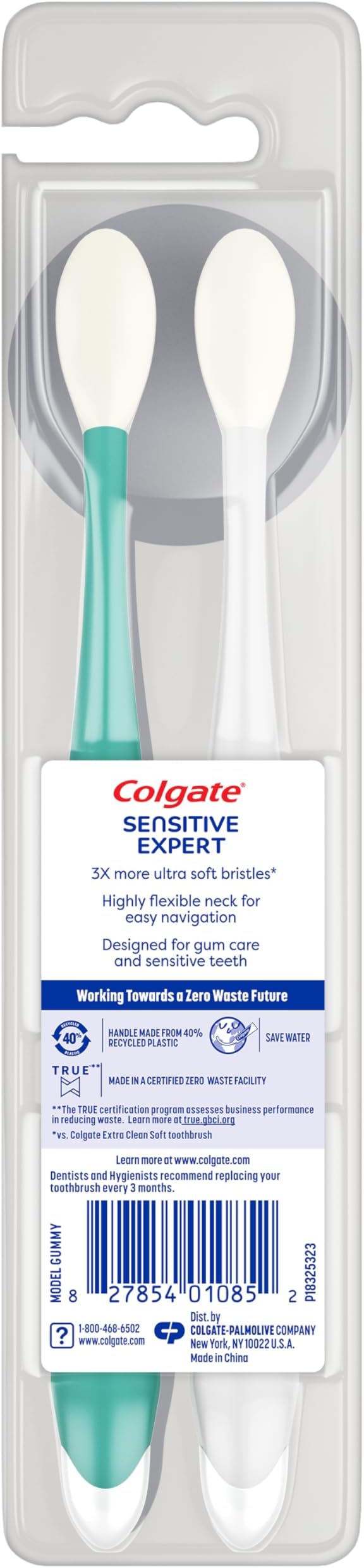 Colgate Sensitive Expert Ultra Soft Sensitive Toothbrush Pack, Extra Soft Toothbrush for Sensitive Gums and Teeth, Gently Cleans Teeth and Gums, 2 Pack
