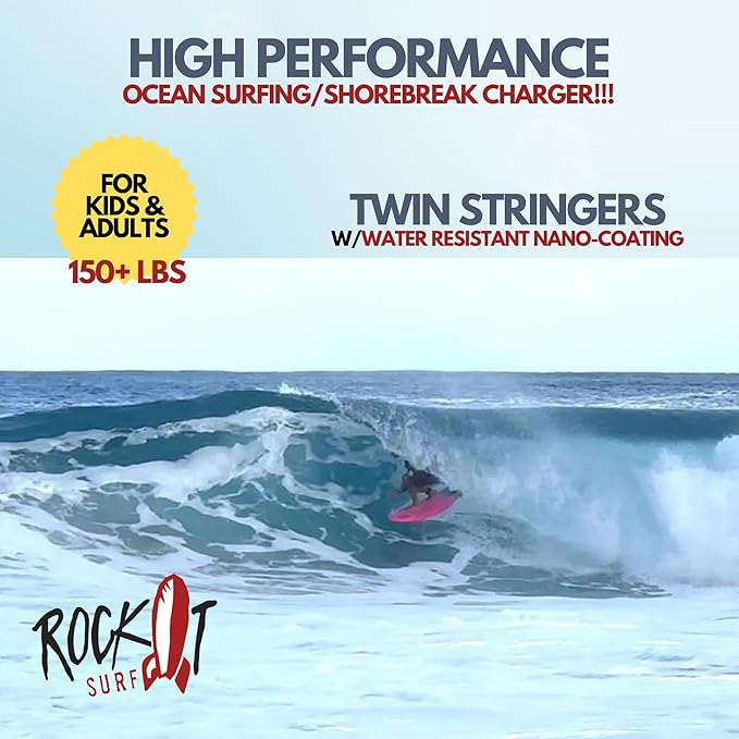 Rock-It 4'10" CHUB Soft Top Surfboard - Kids & Mini, Easy to Paddle & Maneuverable for Beginners-StrideForce Fitness