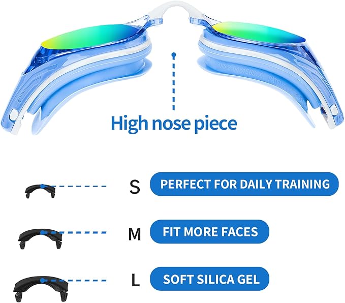 Nearsighted Swim Goggles, Shortsighted Optical Swimming Goggles No Leaking Anti Fog UV Protection for Adult Men Women-StrideForce Fitness