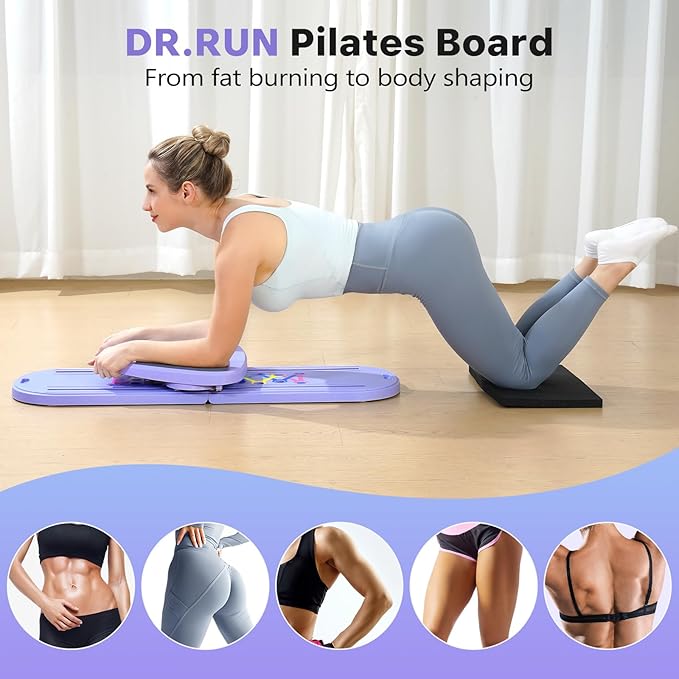 Pilates Board, Pilates Reformer Set, 7 in 1 Multifunctional Pilates Reformer Machine with Timer, Portable Foldable Pilates Board for Home Workout, Pilates Kit with Storage Bag-StrideForce Fitness