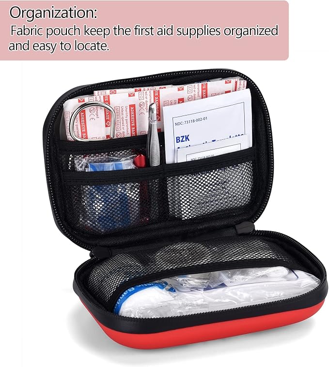 Portable Mini First Aid Kit Compact Medical Kits with Compartments, Waterproof Small EVA Case for Car, Home, Outdoors, Sports, Camping, Hiking and Office-StrideForce Fitness