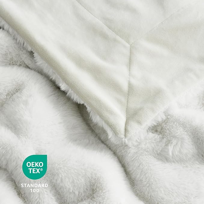 Cozy Bliss Faux Fur Throw Blanket for Couch, Cozy Soft Plush Thick Winter Blanket for Sofa Bedroom Living Room, 60 * 80 Inches Beige-StrideForce Fitness