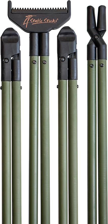 4 Stable Sticks® Essential 4 Points Bipod Shooting Sticks - Lightweight Aluminium, Extrem Stability for Hunting and Shooting, Foldable and transportable-StrideForce Fitness