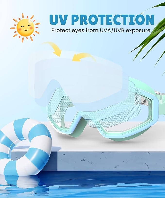 NSSIW Swim Goggles Swimming Kids-Goggles: Anti Fog No Leak with Nose Clip Earplugs for Girls Boys Youth 6-14 3 Pack-StrideForce Fitness