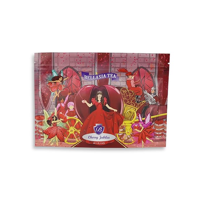 Bellasia Tea Cherry Jubilee for Kids Using Real Fruit Pieces - Caffeine Free Herbal Tea with Real Ingredients & Balanced Flavor- Add Loose Leaf Tea to Your Child’s Routine for A Fun & Tasty Drink. 20-25 Cups-StrideForce Fitness