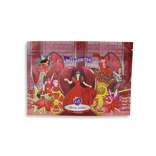 Bellasia Tea Cherry Jubilee for Kids Using Real Fruit Pieces - Caffeine Free Herbal Tea with Real Ingredients & Balanced Flavor- Add Loose Leaf Tea to Your Child’s Routine for A Fun & Tasty Drink. 20-25 Cups-StrideForce Fitness