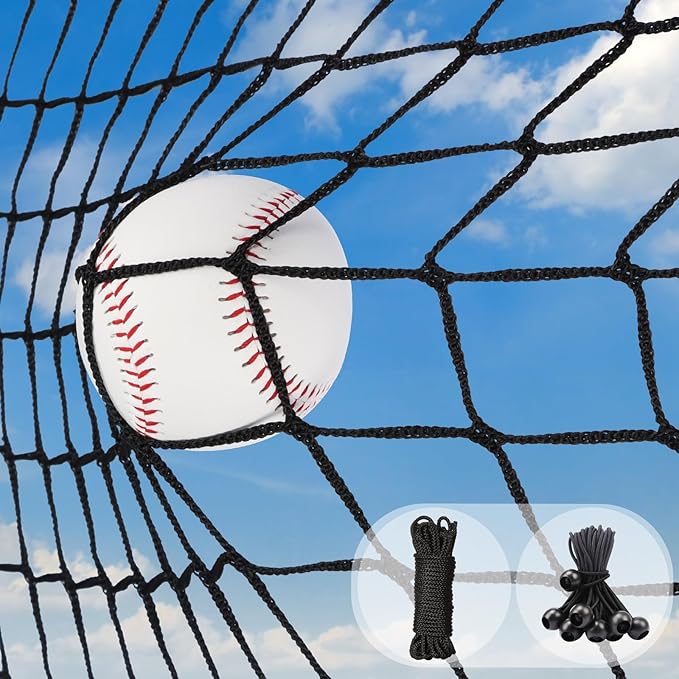 Storgem Baseball Softball Backstop Nets, Sports Netting, Sports Barrier Netting, Heavy Duty Sports Nets Netting Knotless for Playing Field, Backyard or Garage-StrideForce Fitness