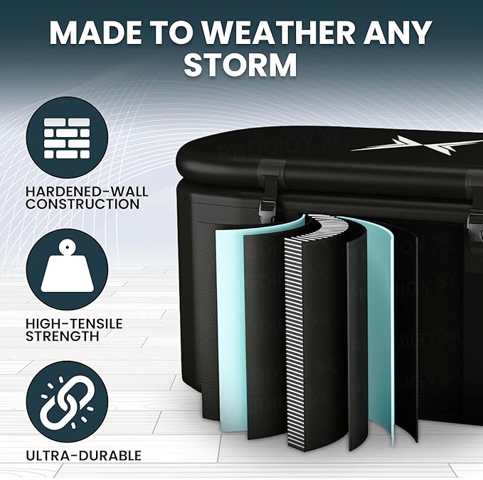 PRODIGYX Ice Bath Tub [XXL UPGRADED] For Athletes - Water Chiller Compatible - Cold Plunge - Outdoor, Portable, Inflatable - RecoveryPRO-StrideForce Fitness