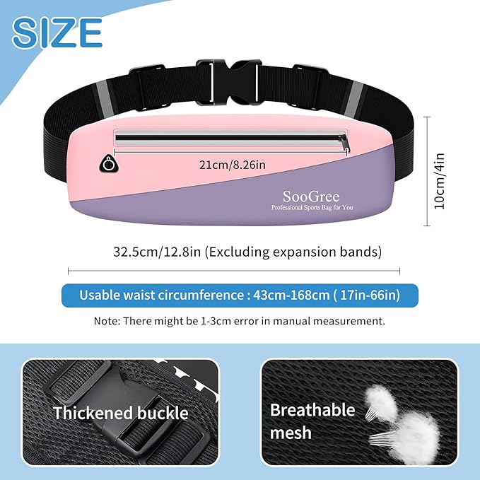 Slim Fanny Packs for Women Men,Waterproof Waist Pack with Reflective Strip Adjustable Strap,Running Belt for Sports Workout Cycling Hiking, Casual Hands-Free Wallets Phone Bag (Style 8)-StrideForce Fitness