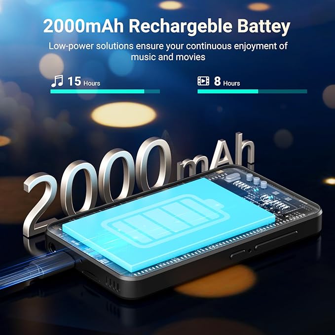 96GB MP3 Player with Bluetooth and WiFi, MECHEN Android 13 OS MP3 & MP4 Players with 4" Touchscreen and Speaker,Music Players with Spotify,Pandora, Audible, Amazon Music, Play Store-StrideForce Fitness