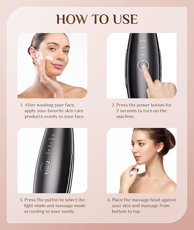 7 Color Galvanic Machines - Red Light Therapy for Face and Neck, Face Massager Tool for Wrinkles, Double Chin, Vibrating Facial Massager with Thermals, Black-StrideForce Fitness