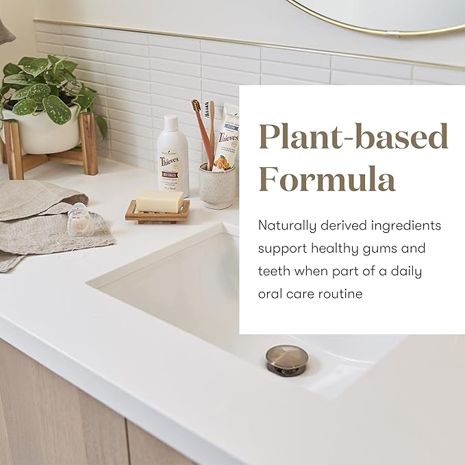 Young Living Thieves Fresh Essence Mouthwash | Alcohol-Free 8 fl oz Mouthwash Infused with Essential Oils | Gentle, Refreshing Oral Care for Long-Lasting Fresh Breath & Healthy-Looking Smile