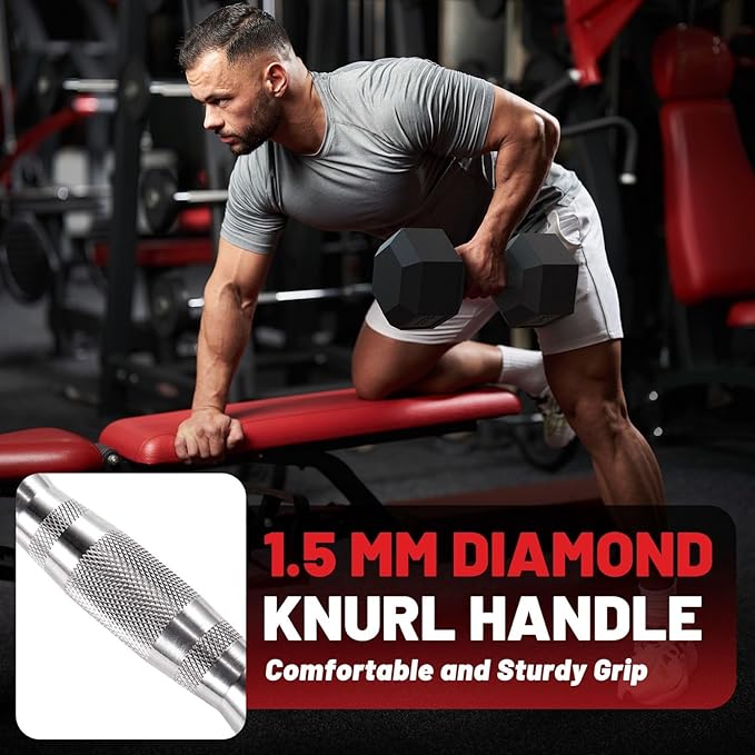 PAPABABE Hex Dumbbell Set 45-550 lb, Rubber Encased Home Gym Dumbbells, Weights Dumbbells for Women & Men, Hand Weight for Strength Training-StrideForce Fitness