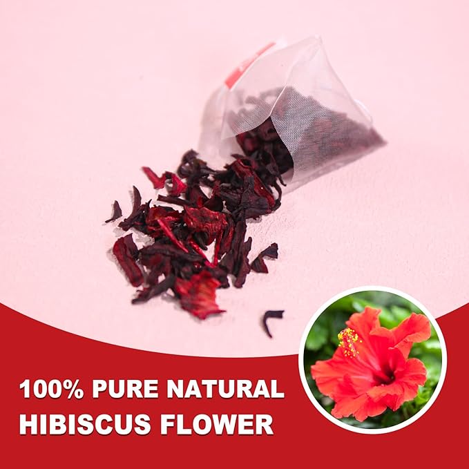 TEARELAE - Hibiscus Tea Bags - 2g x 80 Count - 100% Pure Hibiscus Flowers - Country of Origin Nigeria - Non-GMO - Caffeine-free - Aid Digestion & Support Heart Health-StrideForce Fitness