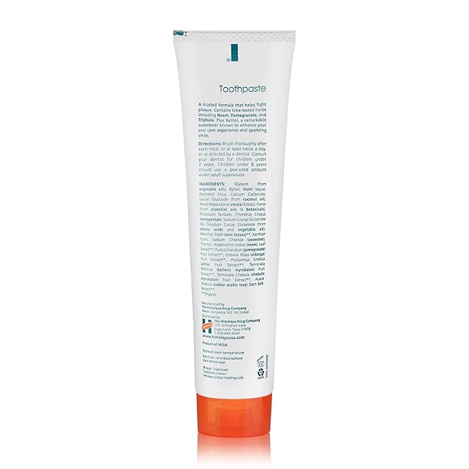 Himalaya Botanique Original Neem & Pomegranate Botanical Toothpaste, Fights Plaque, Brightens Teeth, Fluoride Free, No Artificial Flavors, SLS Free, Cruelty Free, Foaming, Mint Flavor, 5.29 Oz, 4 Pack