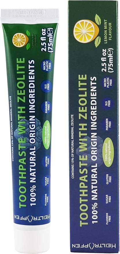 Zeolite Toothpaste | 2.5 fl oz - 75 ml | Fluor-Free | 100% Natural Origin Ingredients | 15% Natural Mineral Zeolite | Heiltropfen®