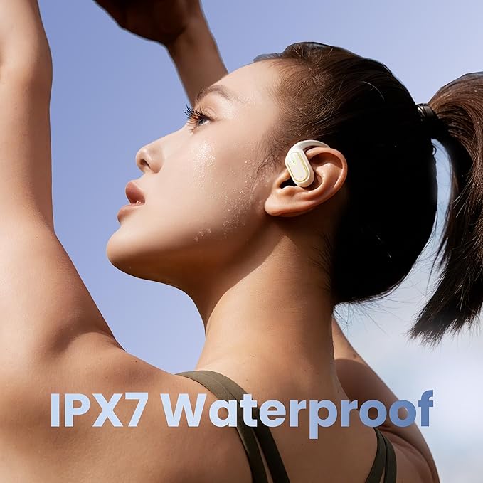 Open Ear Earbuds Wireless Bluetooth Headphones - 80Hrs Playtime Wireless Ear buds with 18.2mm Drivers Stereo Sound, Touch Control Earphones IPX7 Waterproof Bluetooth 5.4 for Running Fitness Workout-StrideForce Fitness